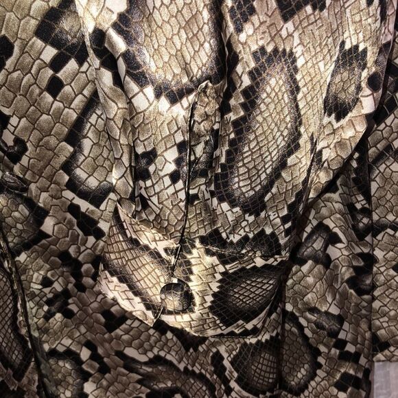 Vintage XL Christie & Jill Snake Skin Long Sleeve Blouse - Picture 9 of 16